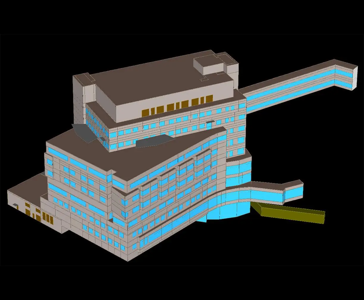 Modern hospital interior designed for energy efficiency