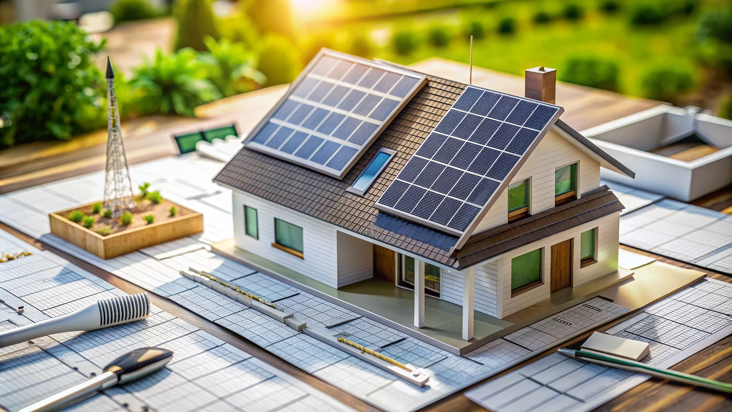 Modern energy-efficient commercial building